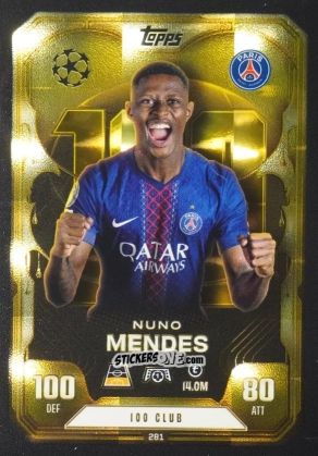 Sticker Nuno Mendes - UEFA Champions League & Europa League 2025-2026. Match Attax Extra
 n. 281 - Topps