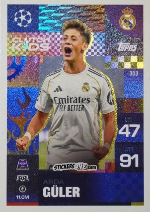Cromo Arda Guler - UEFA Champions League & Europa League 2025-2026. Match Attax Extra
 n. 303 - Topps