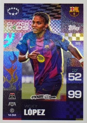Cromo Vicky Lopez - UEFA Champions League & Europa League 2025-2026. Match Attax Extra
 n. 309 - Topps