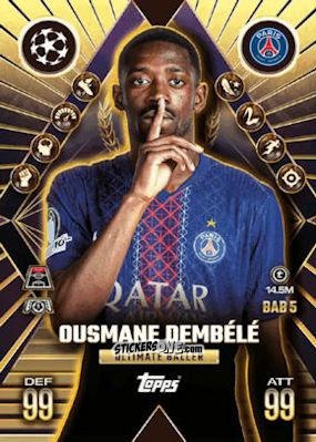 Figurina Ousmane Dembele - UEFA Champions League & Europa League 2025-2026. Match Attax Extra
 n. BAB5 - Topps