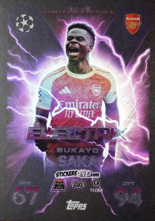 Figurina Bukayo Saka - UEFA Champions League & Europa League 2025-2026. Match Attax Extra
 n. LE4 - Topps