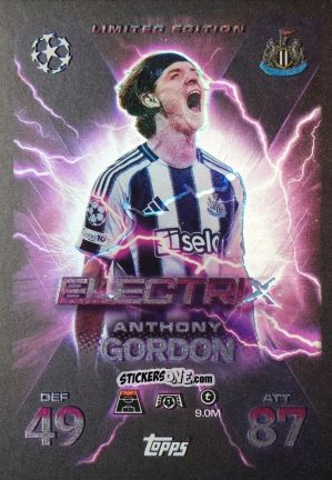 Sticker Anthony Gordon - UEFA Champions League & Europa League 2025-2026. Match Attax Extra
 n. LE7 - Topps