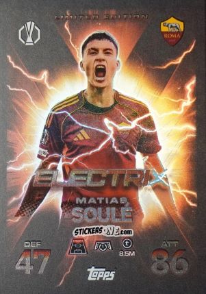 Sticker Matias Soulé - UEFA Champions League & Europa League 2025-2026. Match Attax Extra
 n. LE16 - Topps
