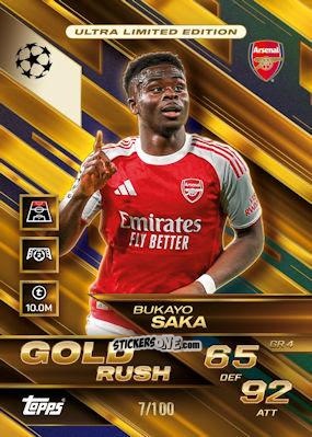 Figurina Bukayo Saka - UEFA Champions League & Europa League 2025-2026. Match Attax Extra
 n. GR4 - Topps