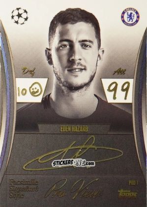 Sticker Eden Hazard - UEFA Champions League & Europa League 2025-2026. Match Attax Extra
 n. PRO1 - Topps