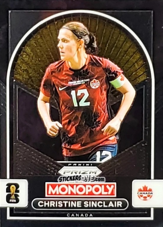 Figurina Christine Sinclair - Monopoly Prizm Fifa World Cup 26 n. 100 - Panini
