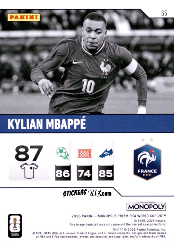 Sticker Kylian Mbappé - Monopoly Prizm Fifa World Cup 26 n. S5 - Panini