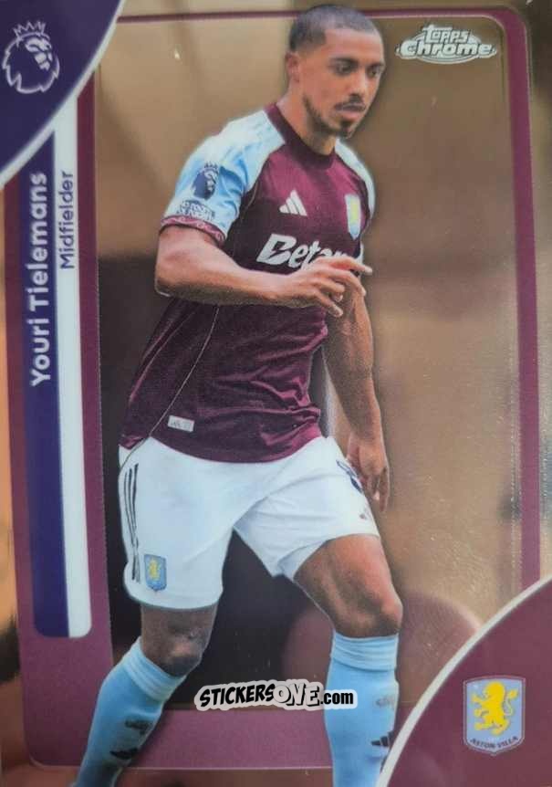 Sticker Youri Tielemans - Chrome Premier League 2025-2026 n. 25 - Topps