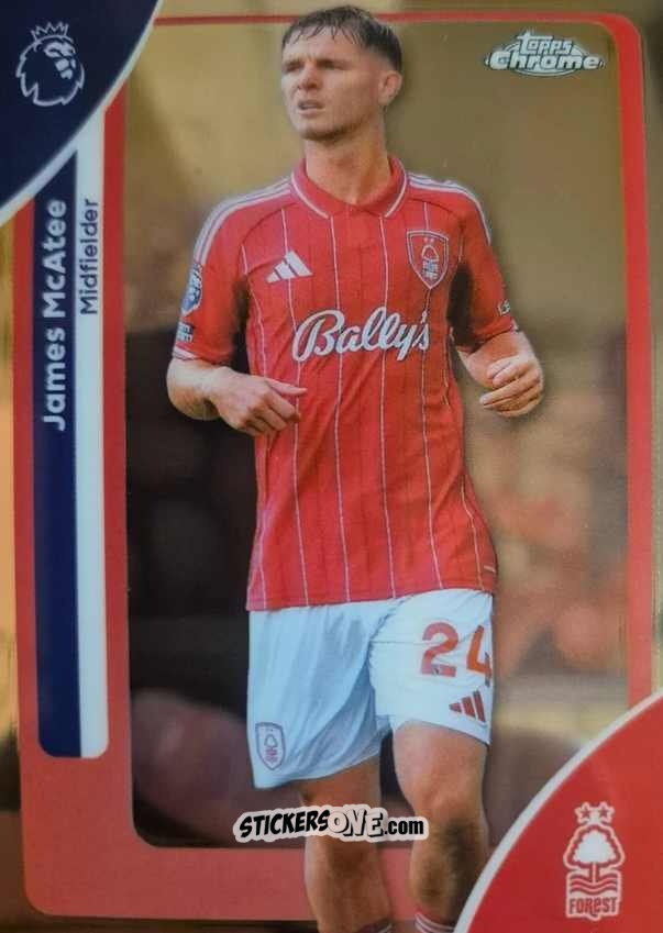 Sticker James McAtee - Chrome Premier League 2025-2026 n. 156 - Topps
