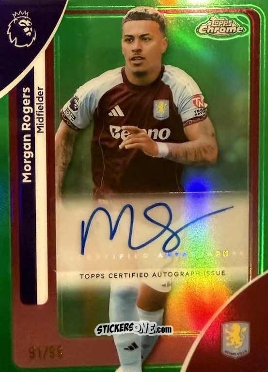 Sticker Morgan Rogers - Chrome Premier League 2025-2026 n. A-RO - Topps