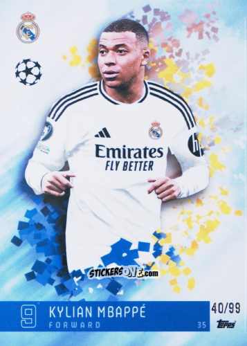 Sticker Kylian Mbappe - Total Football 2024-2025
 n. 35 - Topps