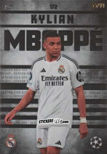 Sticker Kylian Mbappé - Total Football 2024-2025
 n. 172 - Topps