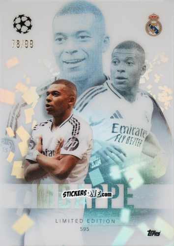 Sticker Kylian Mbappé - Total Football 2024-2025
 n. 595 - Topps