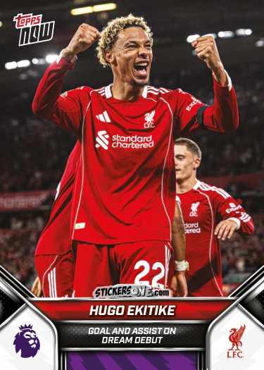 Figurina Hugo Ekitike - Now English Premier League 2025-2026
 n. 4 - Topps