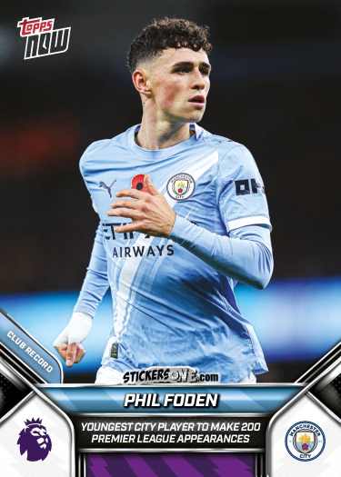 Cromo Phil Foden - Now English Premier League 2025-2026
 n. 47 - Topps