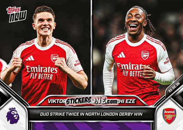 Sticker Viktor Gyokeres / Eberechi Eze - Now English Premier League 2025-2026
 n. 144 - Topps