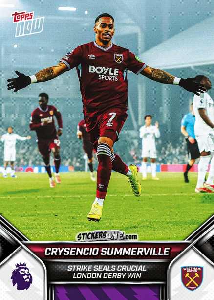 Figurina Crysencio Summerville - Now English Premier League 2025-2026
 n. 154 - Topps