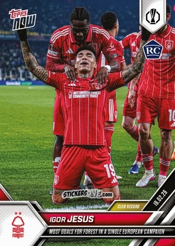 Cromo Igor Jesus - Now Uefa Europa League 2025-2026 n. 18 - Topps