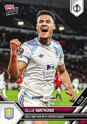 Cromo Ollie Watkins - Now Uefa Europa League 2025-2026 n. 22 - Topps