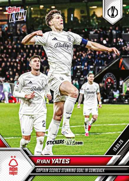 Sticker Ryan Yates - Now Uefa Europa League 2025-2026 n. 23 - Topps