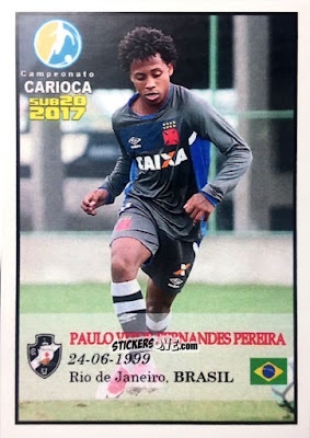 Figurina Paulo Vitor Fernandes Pereira (in action) - Campeonato Carioca Sub20 2017 n. 8 - Abril