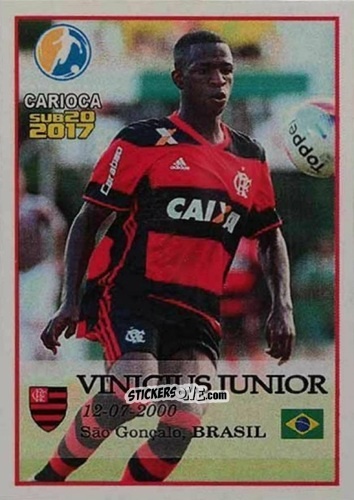 Figurina Vinicius Junior (In Action) - Campeonato Carioca Sub20 2017 n. 10 - Abril