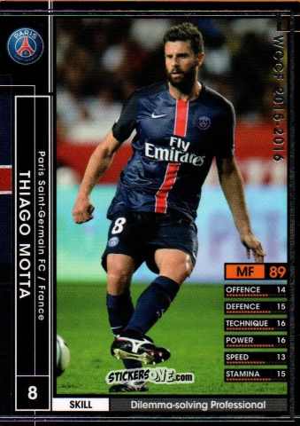 Figurina Thiago Motta - Sega World Club Champion Football 2015-2016
 n. 92 - Panini