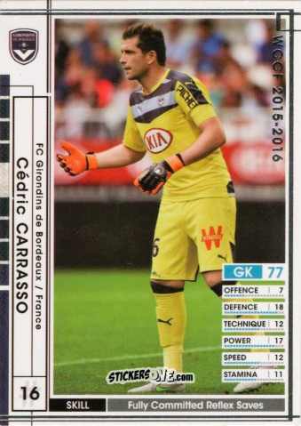 Sticker Cedric Carrasso - Sega World Club Champion Football 2015-2016
 n. 65 - Panini