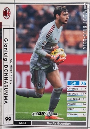 Sticker Gianluigi Donnarumma - Sega World Club Champion Football 2015-2016 V2.0 n. A013 - Panini