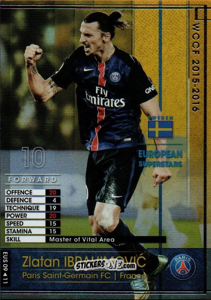 Figurina Zlatan Ibrahimovic - Sega World Club Champion Football 2015-2016 V2.0 n. EUS09 - Panini