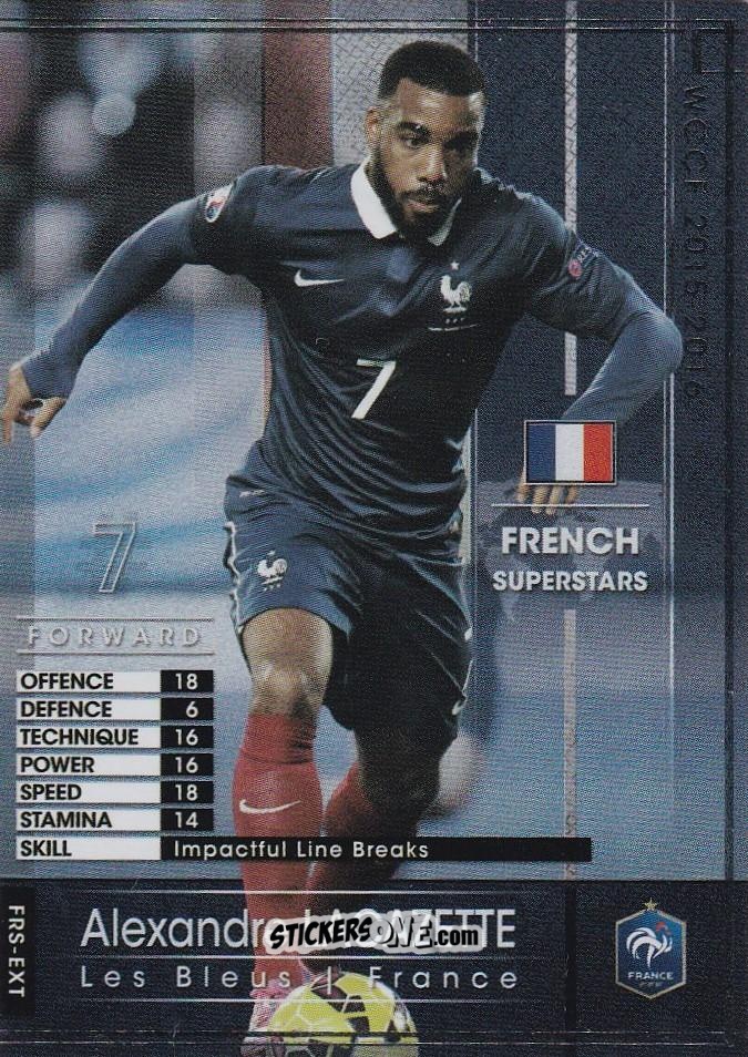 Figurina Alexandre Lacazette - Sega World Club Champion Football 2015-2016 V2.0 n. FRS-EXT - Panini
