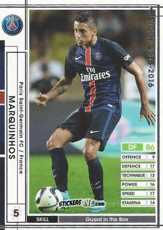 Figurina Marquinhos - Sega World Club Champion Football 2015-2016 v3.0
 n. A22 - Panini