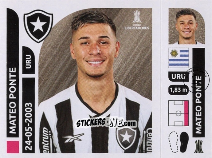 Cromo Mateo Ponte - Conmebol Libertadores 2025 n. BOT3 - Panini