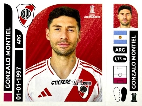 Sticker Gonzalo Montiel - Conmebol Libertadores 2025 n. RIA4 - Panini