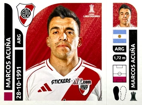 Sticker Marcos Acuña - Conmebol Libertadores 2025 n. RIA6 - Panini