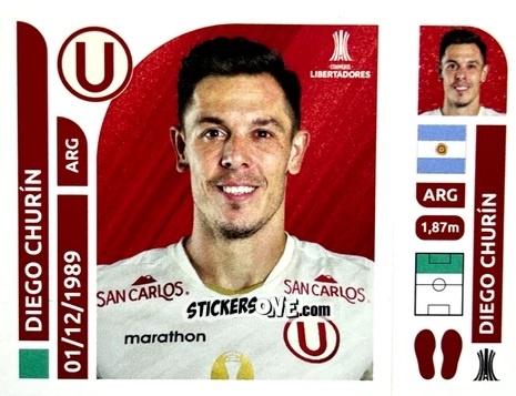 Cromo Diego Churín - Conmebol Libertadores 2025 n. UNP15 - Panini