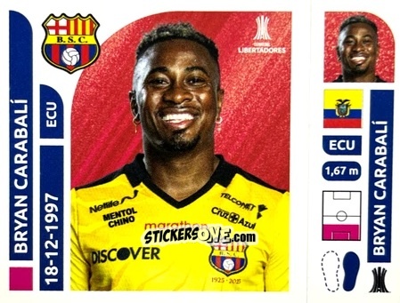 Cromo Bryan Carabalí - Conmebol Libertadores 2025 n. BAE5 - Panini