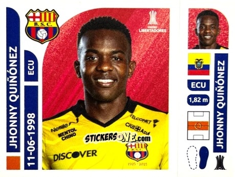 Cromo Jhonny Quiñónez - Conmebol Libertadores 2025 n. BAE13 - Panini
