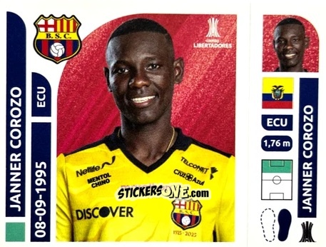 Cromo Janner Corozo - Conmebol Libertadores 2025 n. BAE17 - Panini
