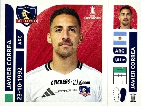 Sticker Javier Correa - Conmebol Libertadores 2025 n. COC14 - Panini
