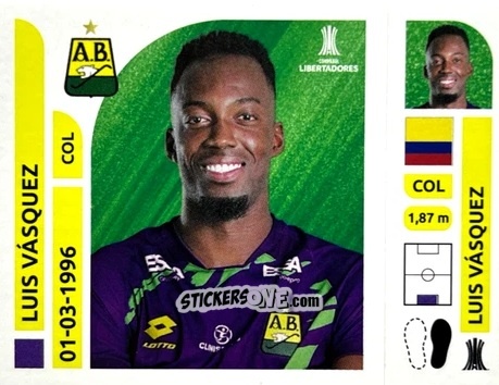 Cromo Luis Vásquez - Conmebol Libertadores 2025 n. ABC3 - Panini