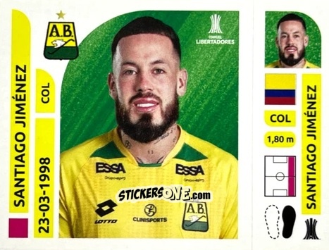 Cromo Santiago Jiménez - Conmebol Libertadores 2025 n. ABC5 - Panini