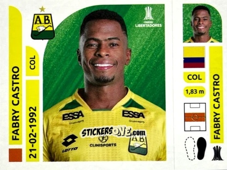 Cromo Fabry Castro - Conmebol Libertadores 2025 n. ABC13 - Panini