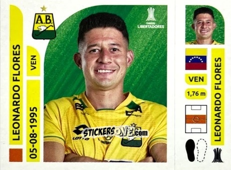 Cromo Leonardo Flores - Conmebol Libertadores 2025 n. ABC14 - Panini