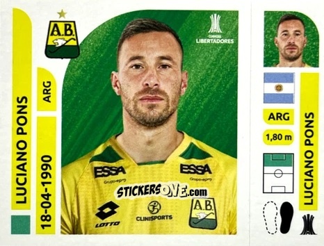 Cromo Luciano Pons - Conmebol Libertadores 2025 n. ABC17 - Panini