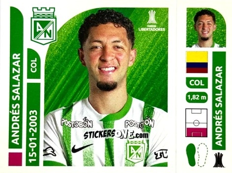 Figurina Andrés Salazar - Conmebol Libertadores 2025 n. ATC5 - Panini