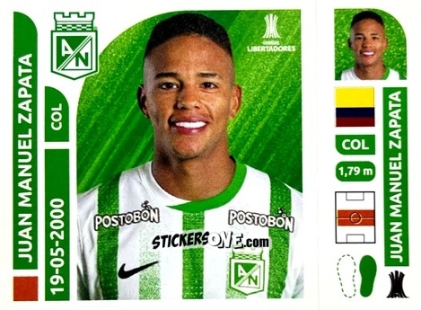 Figurina Juan Manuel Zapata - Conmebol Libertadores 2025 n. ATC13 - Panini