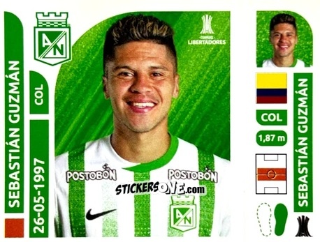 Figurina Sebastián Guzmán - Conmebol Libertadores 2025 n. ATC14 - Panini