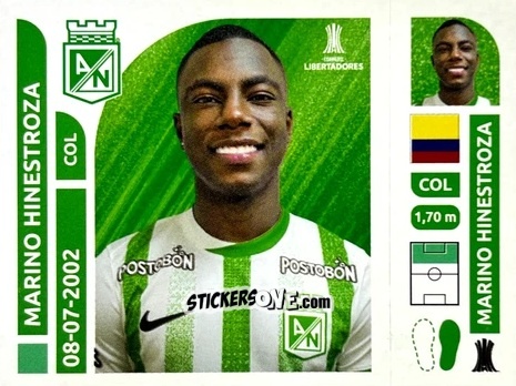 Figurina Marino Hinestroza - Conmebol Libertadores 2025 n. ATC17 - Panini