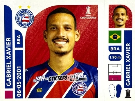 Cromo Gabriel Xavier - Conmebol Libertadores 2025 n. BAB5 - Panini